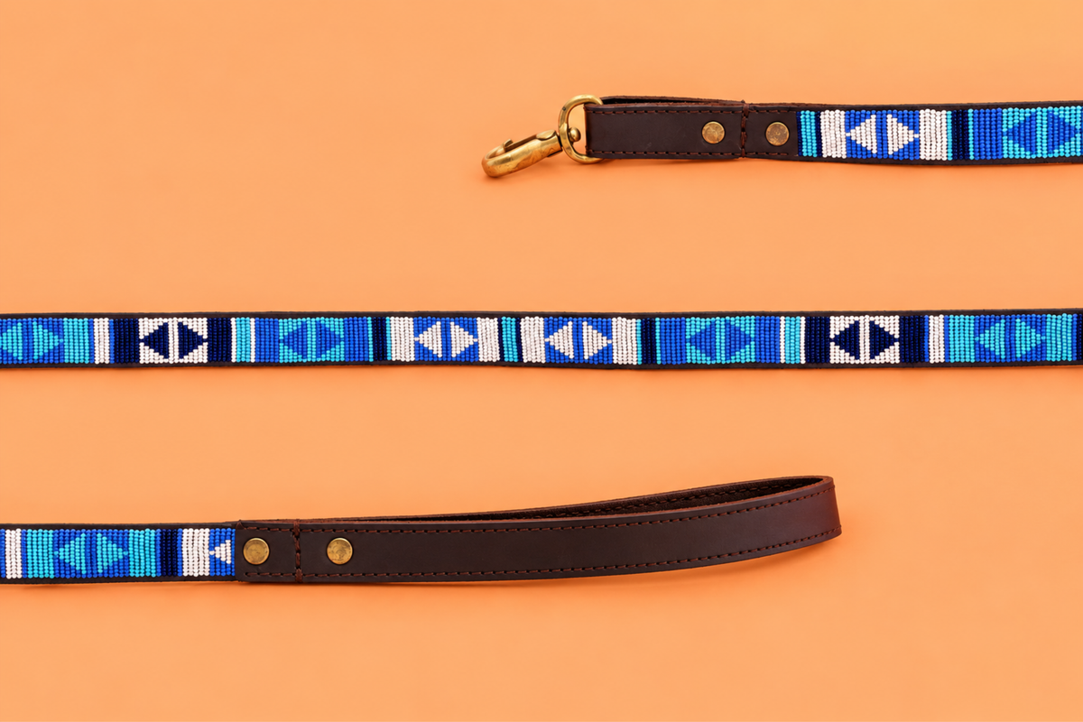 Beaded Leash | Blue Ocean