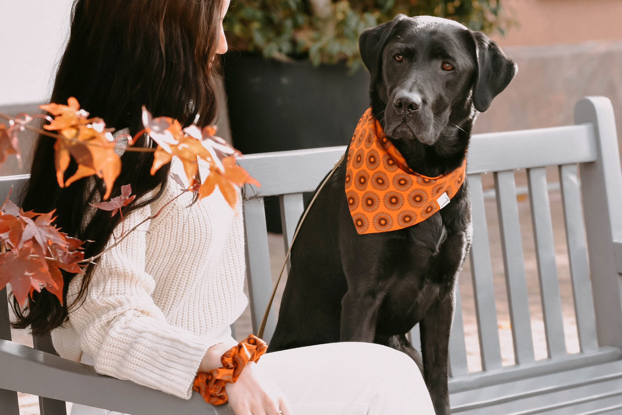 Bandana in Orangem Shweshwe