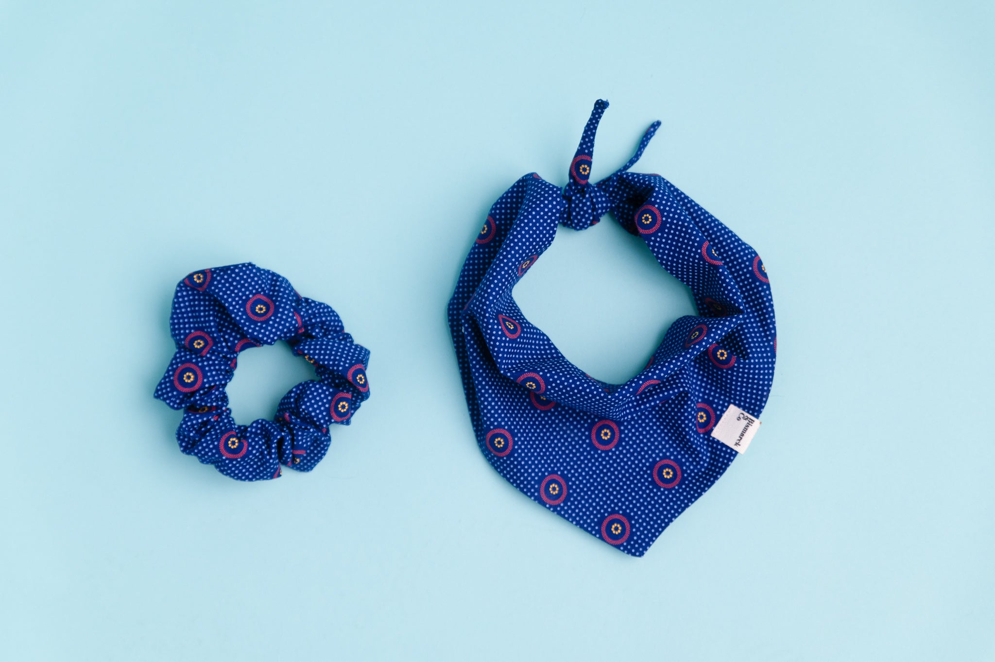 Bandana & Scrunchie Set in Dunkelblau