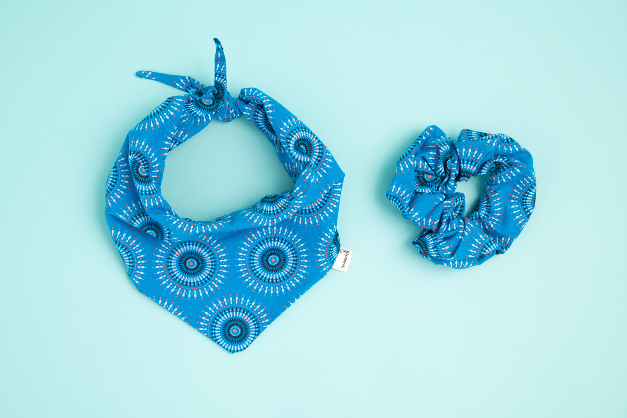 Bandana & Scrunchie Set in Blau