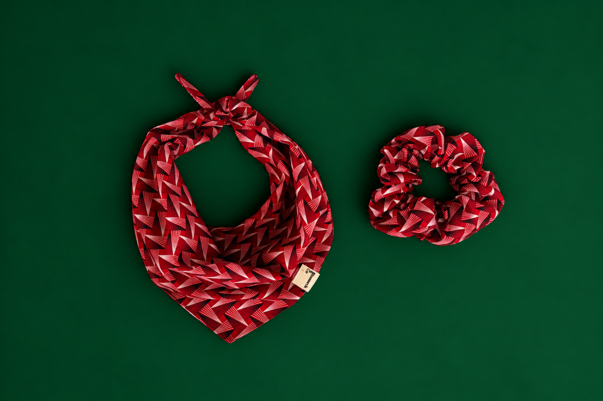 Bandana & Scrunchie in Kiefernrot